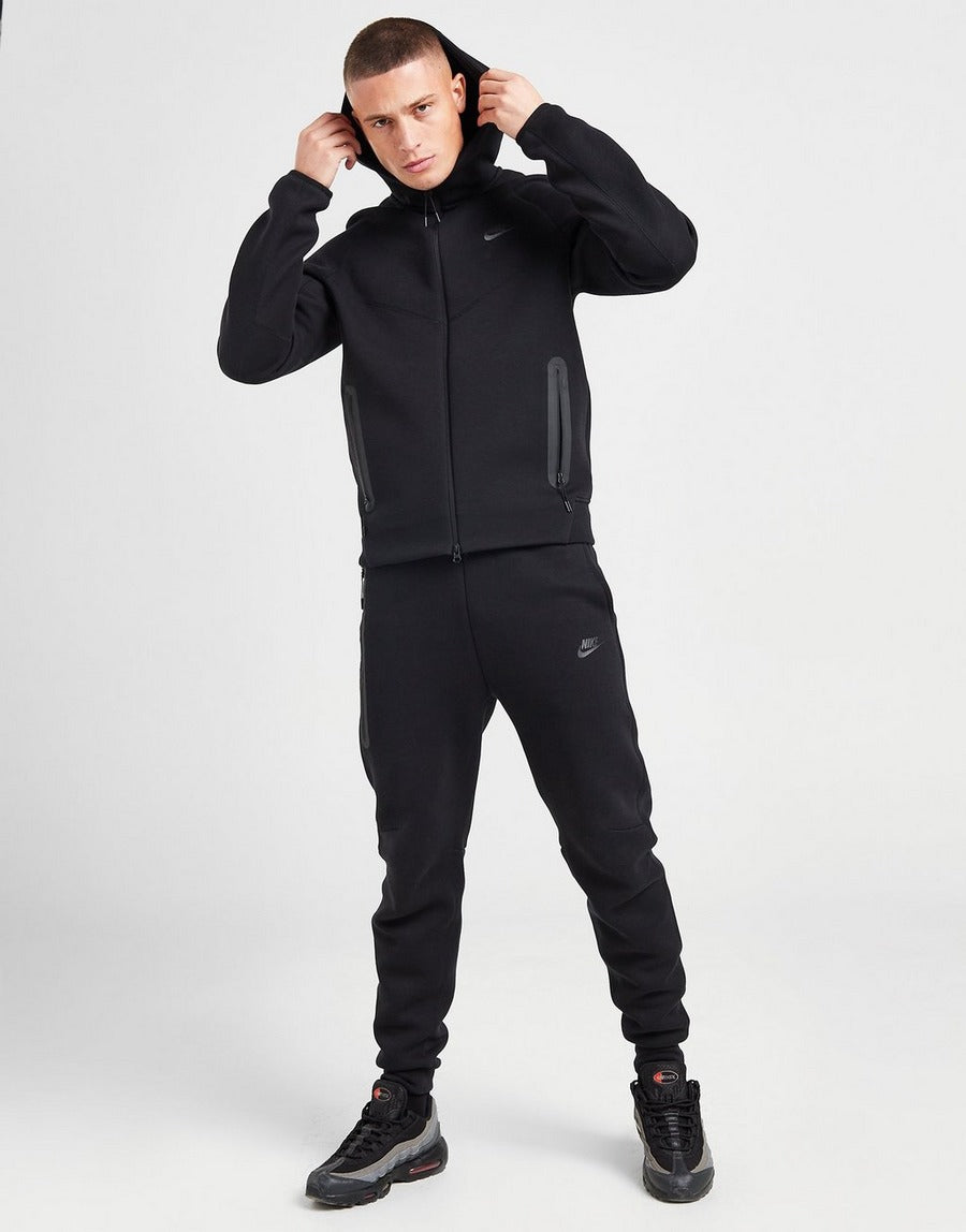 Nike Tech Fleece Full Zip Hoodie & Joggers Set |Black
