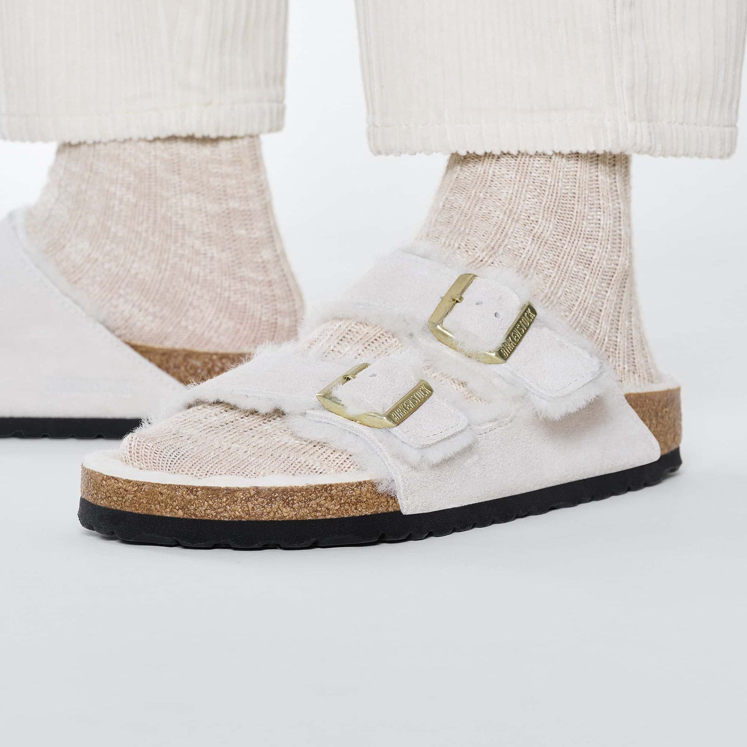 Birkenstock Arizona Shearling Suede Leather