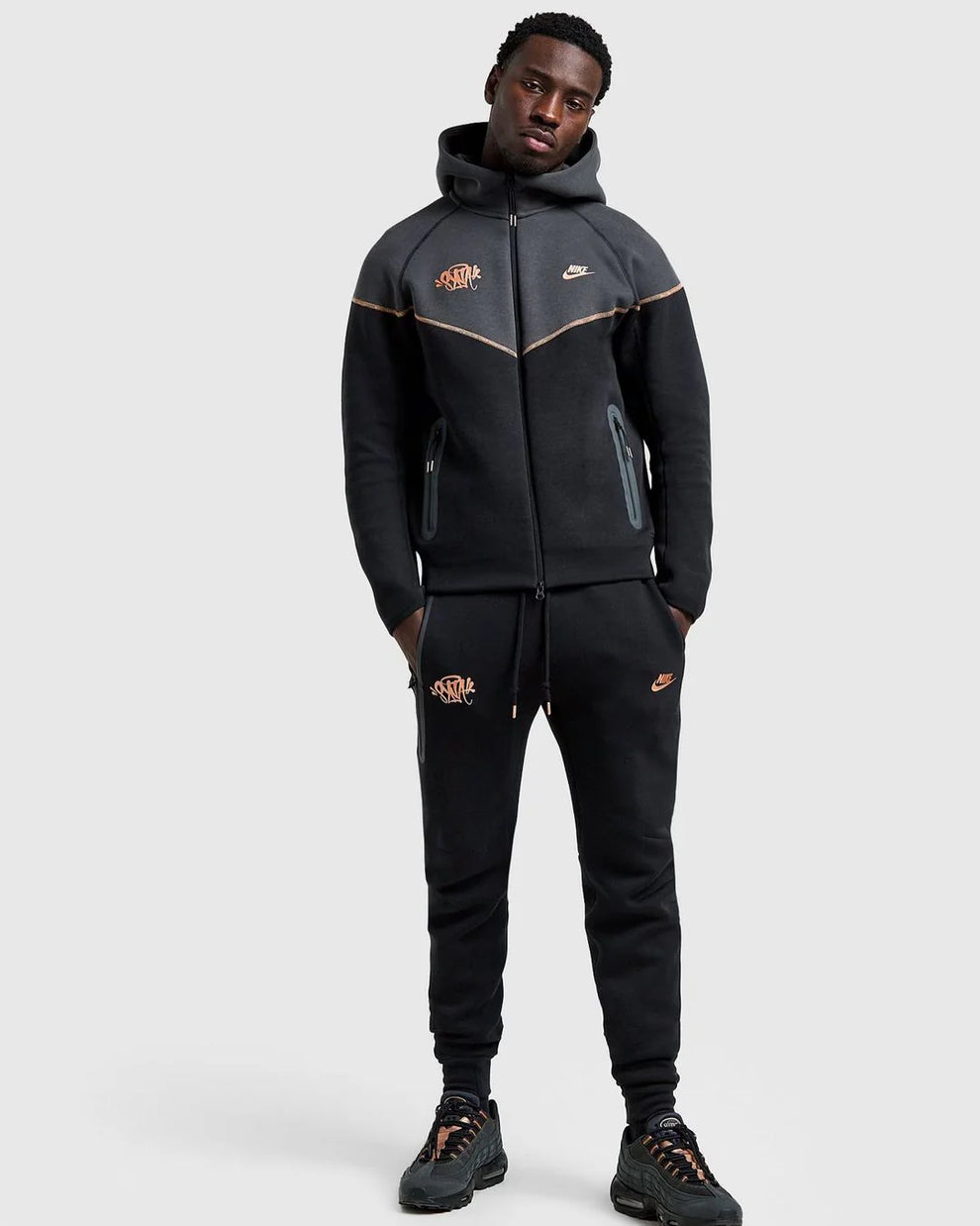 CENTRAL CEE X NIKE TECH FLEECE FULL ZIP HOODIE & JOGGERS SET 'SYNA WORLD'