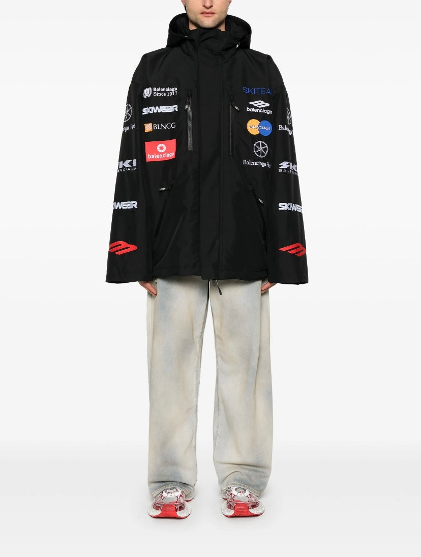 Balenciaga Logo Embroidered Ski Jacket