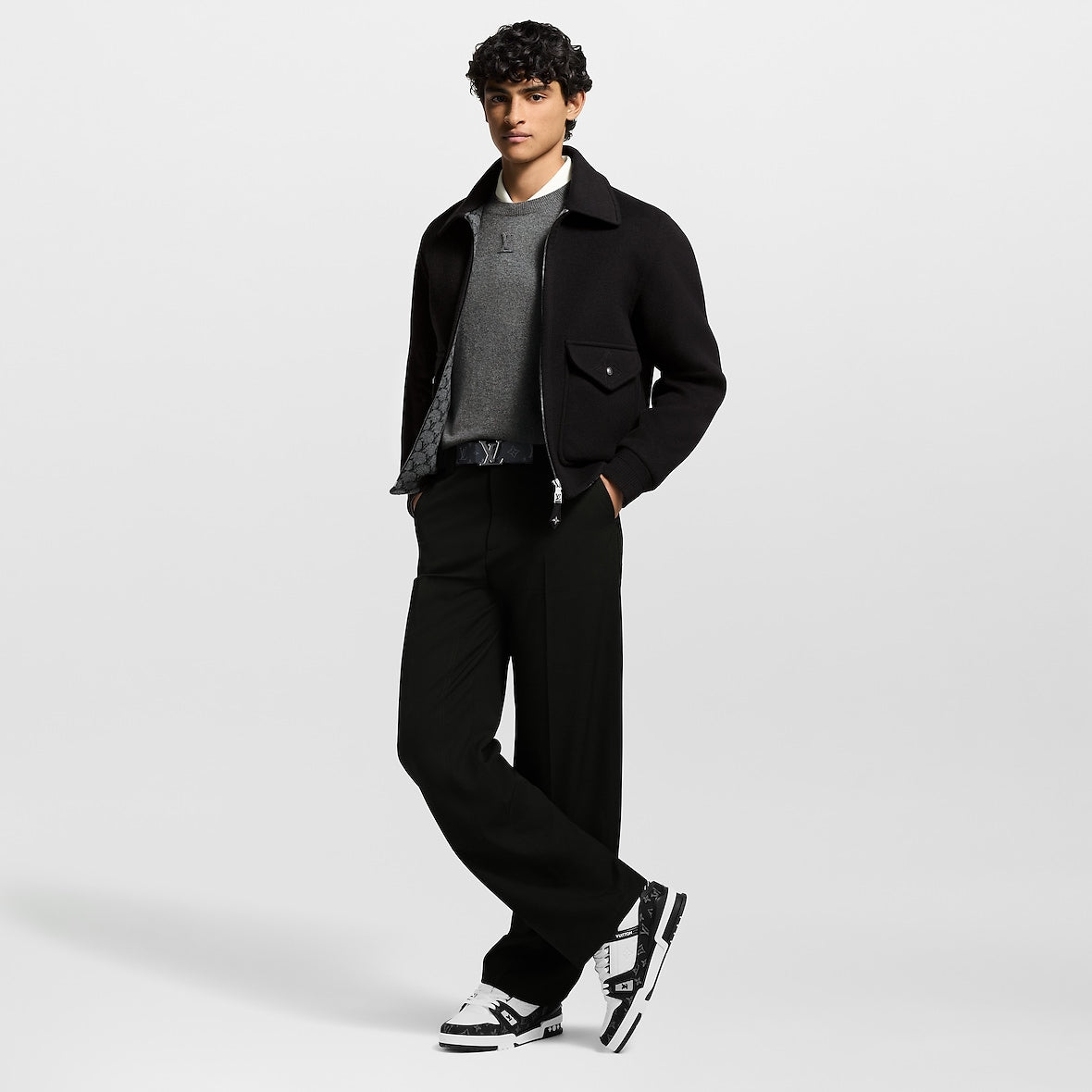 Louis Vuitton Monogram Denim Trainer Black/White