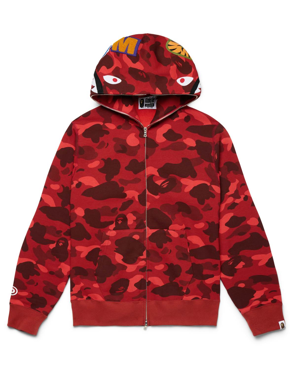 BAPE ABC Camo Shark Full Zip Hoodie Red