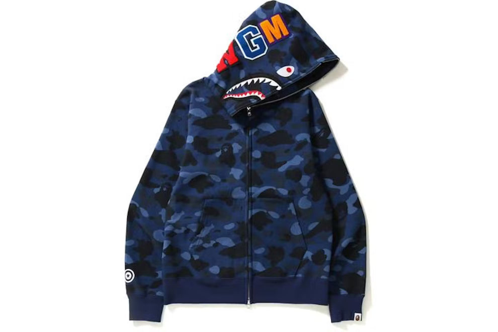 BAPE ABC Camo Shark Full Zip Hoodie Navy