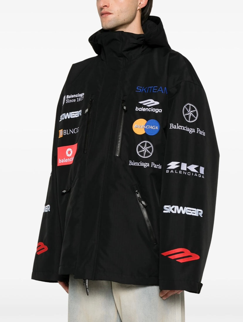 Balenciaga Logo Embroidered Ski Jacket