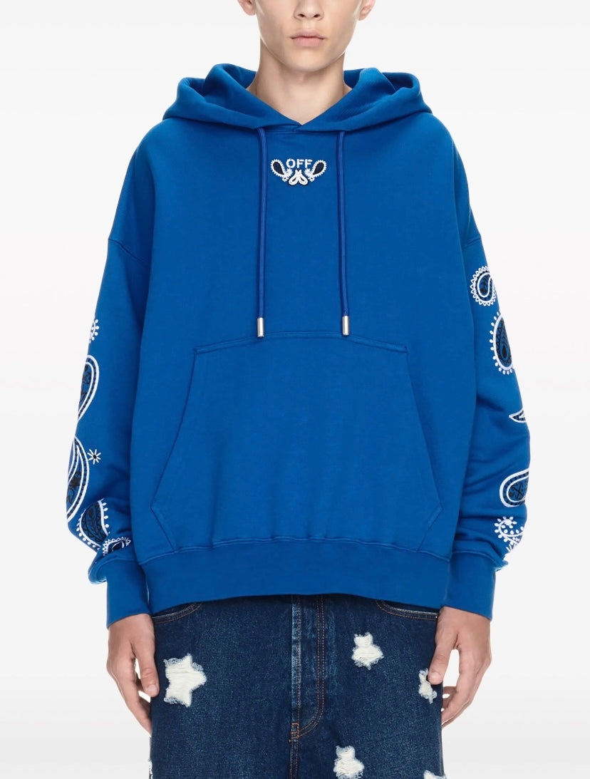 Off-White Bandana Embroided Cotton Hoodie