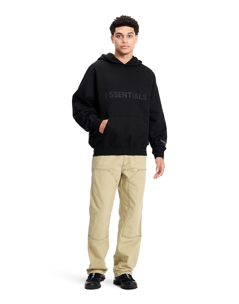 Fear of God Essentials Pullover Hoodie Applique Logo |Black