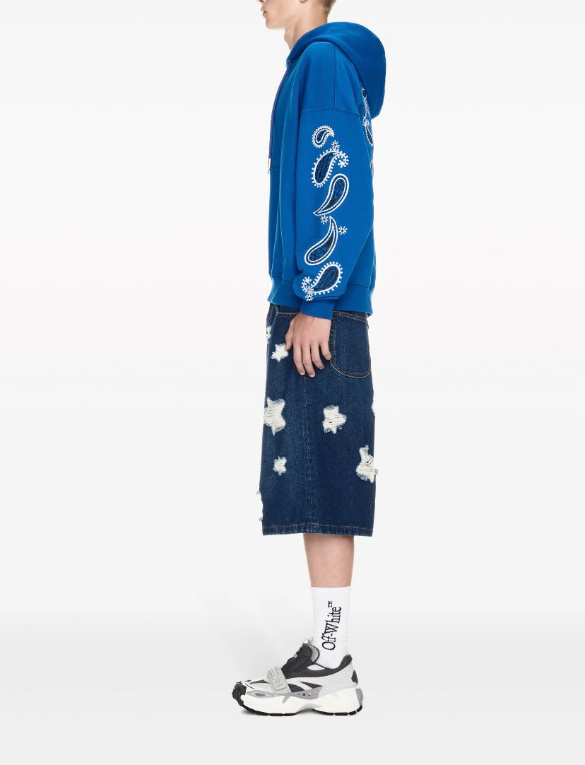 Off-White Bandana Embroided Cotton Hoodie