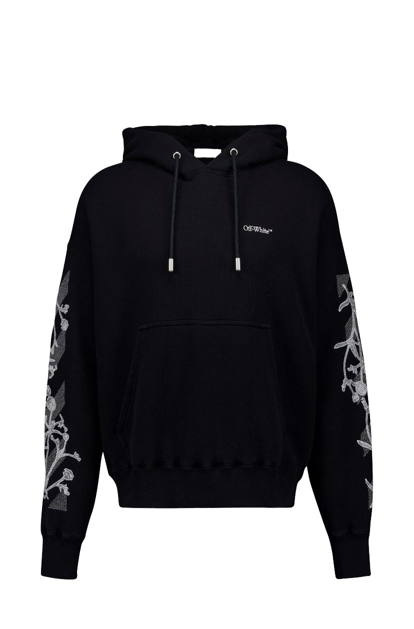 Off-White Floral Print Logo Hoodie