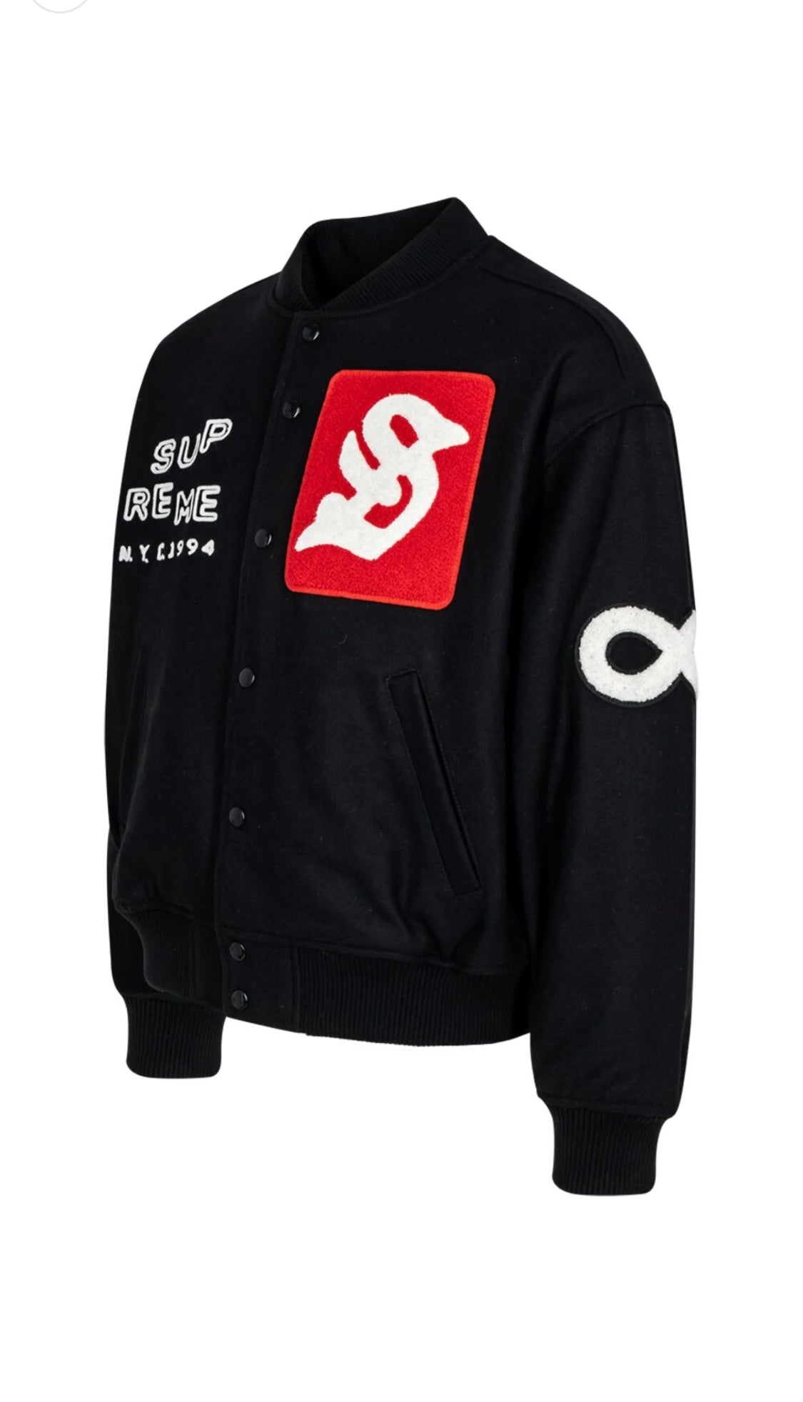 Supreme Tourist Black Varsity Jacket