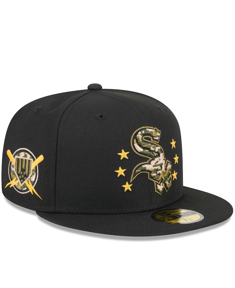 New Era Chicago White SOX Black 2024 Armed Forces Day On - Field 59FIFTY Fitted Cap