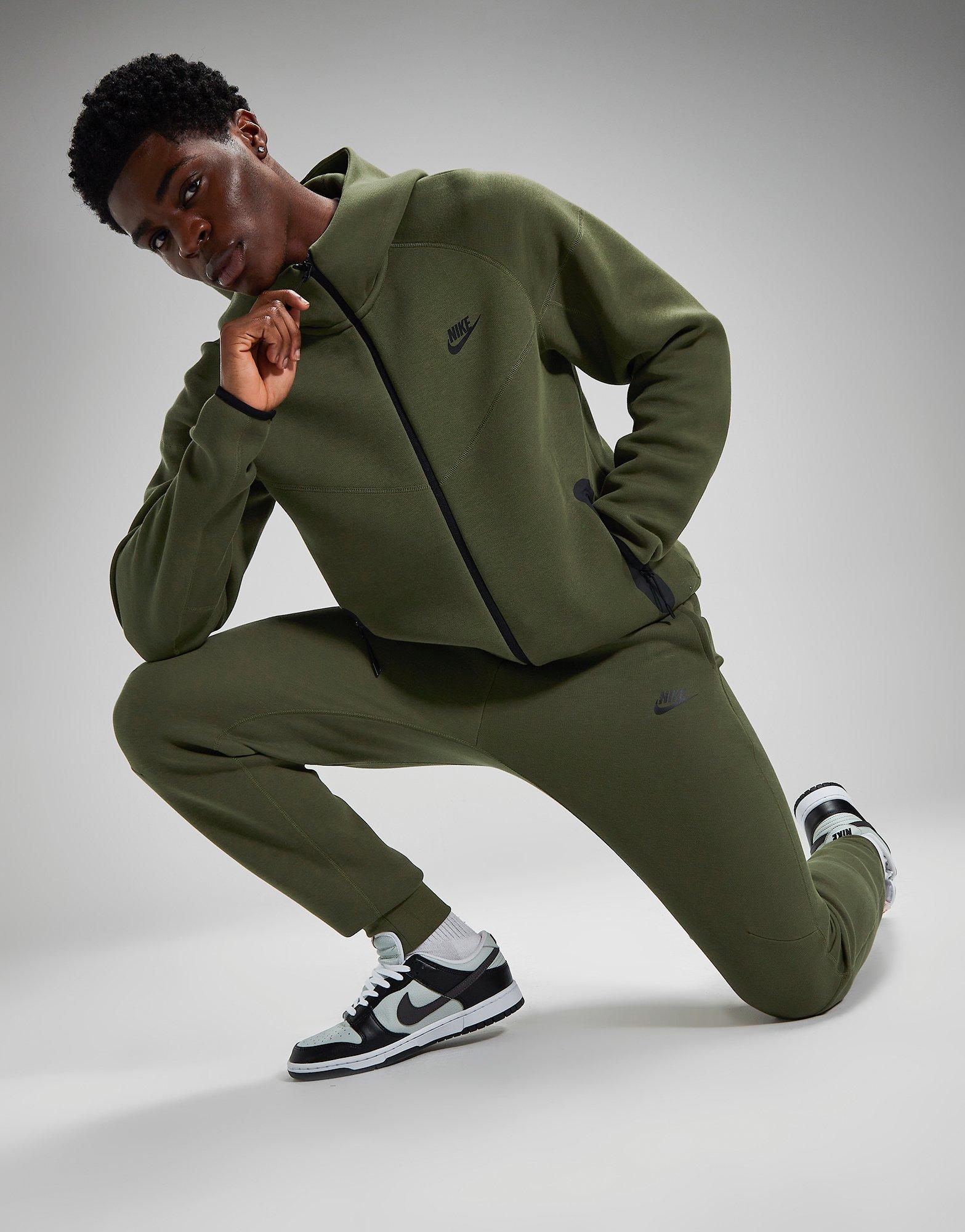 Nike Tech Fleece Full Zip Hoodie & Joggers Set |Olive Green