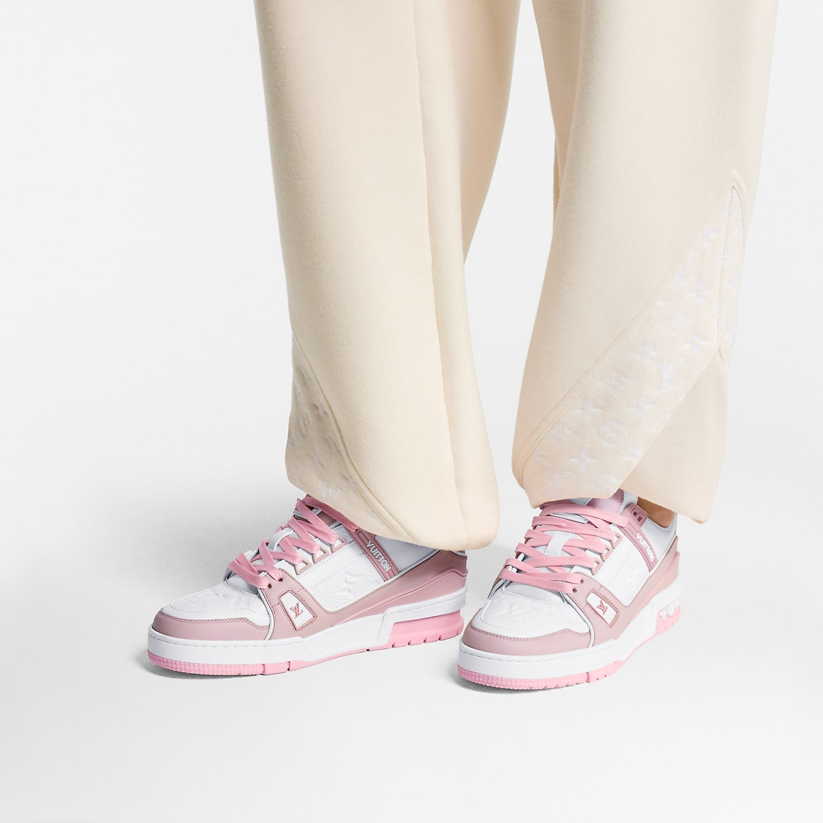 Louis Vuitton Monogram Denim Trainer Pink/White