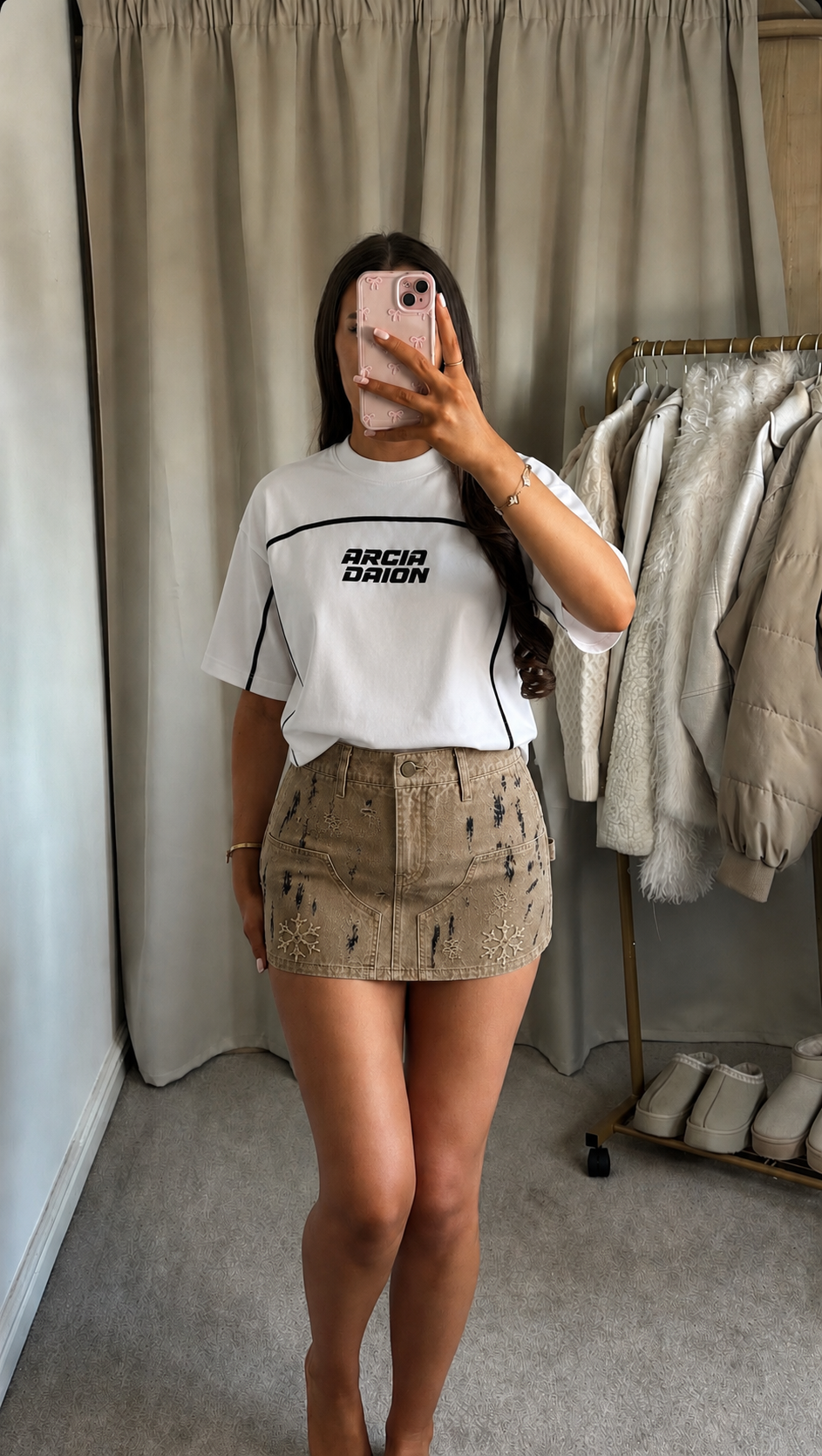 Arcia Daion “Patine” Mini Skirt Monogram