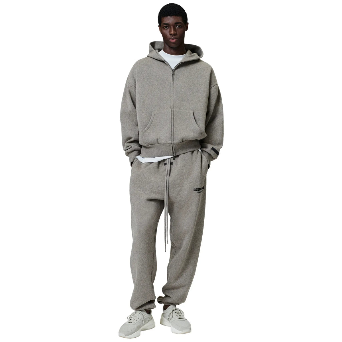 Fear Of God Essentials Classic Hood Homestead Heather Zip-Up Hoodie