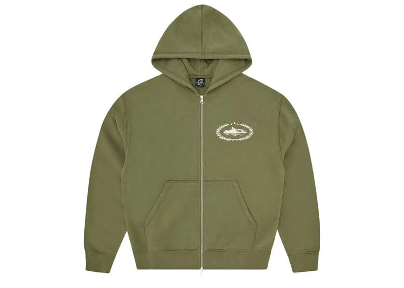 Corteiz Superior Royale Zip Hoodie Olive