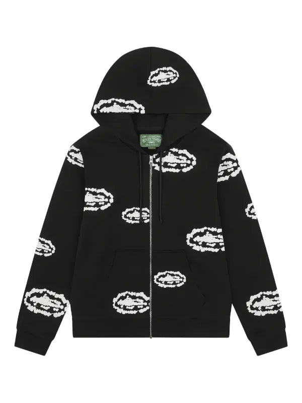 Denim Tears x Corteiz wreath-print cotton hoodie