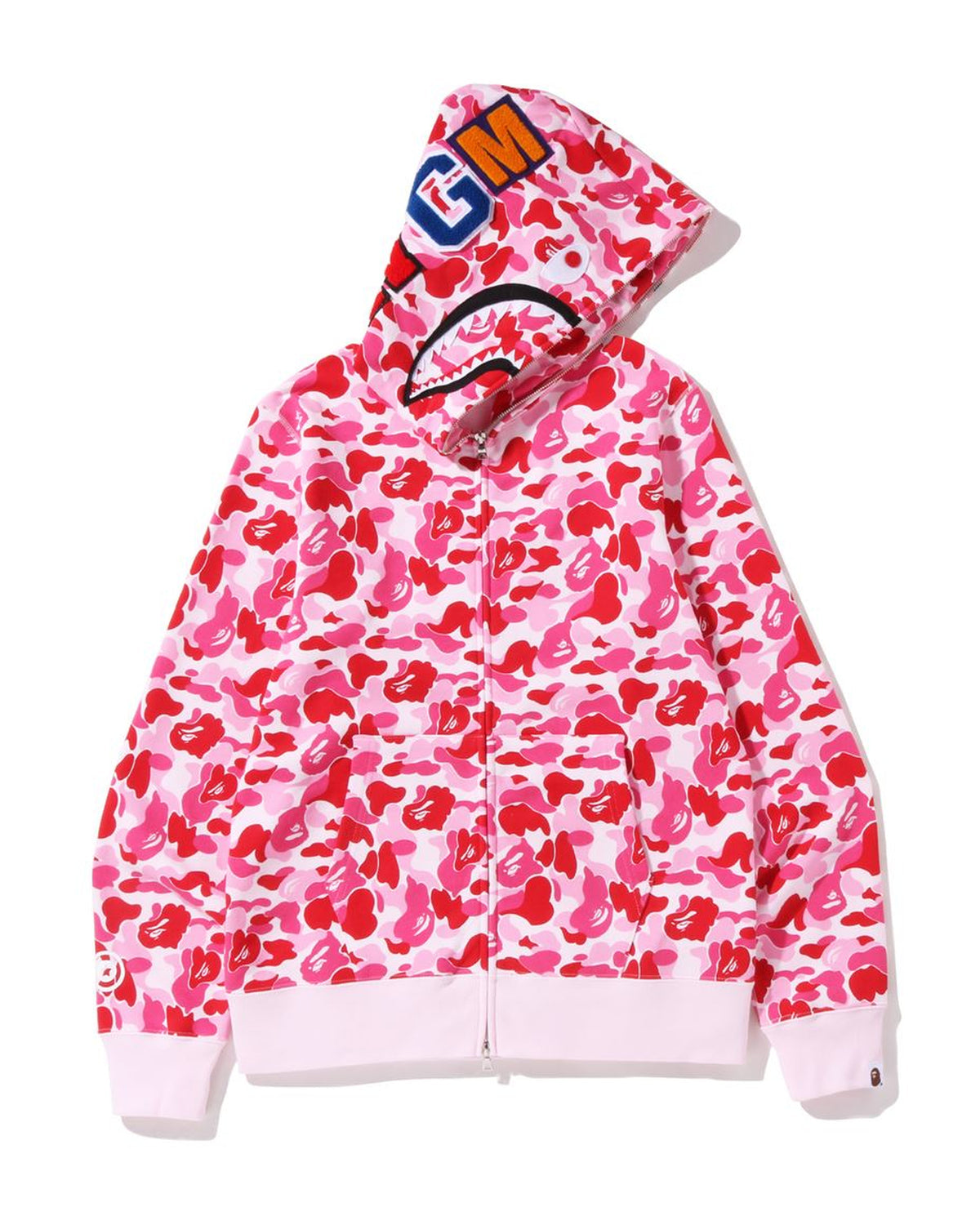 BAPE ABC Camo Shark Full Zip Hoodie 'Pink'