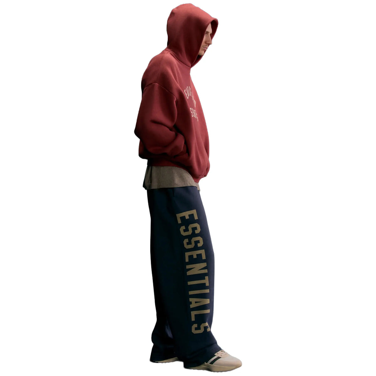 Fear Of God Essentials Fleece Crimson Hoodie